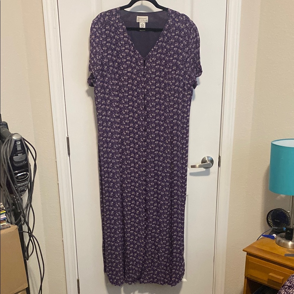 Purple V-Neck Maxi Dress